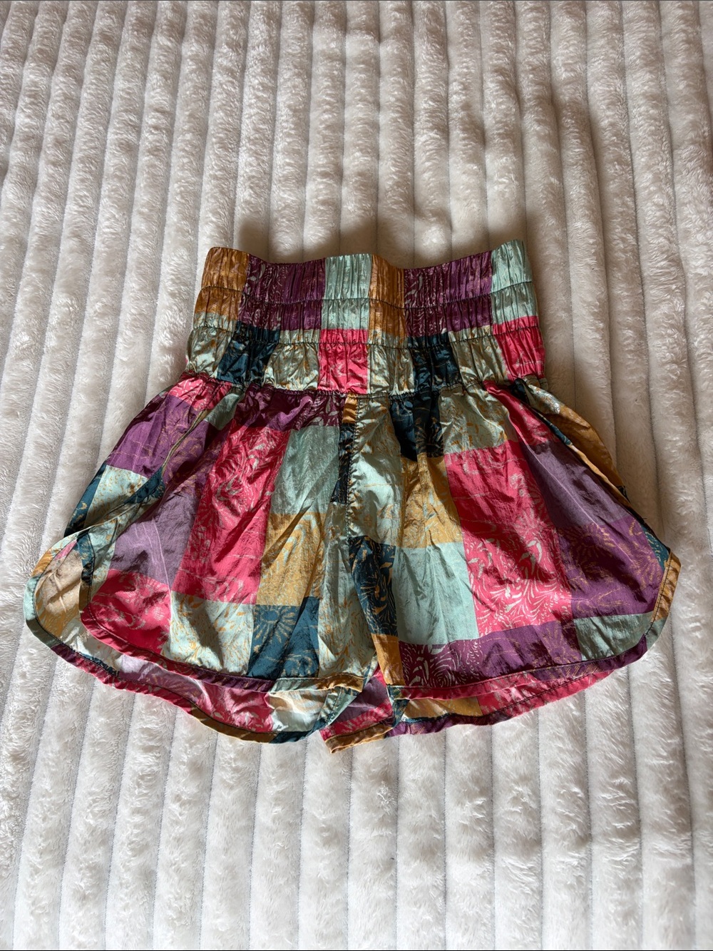 FP Movement Patchwork Elastic-Waist Shorts in Multi Color